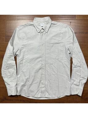 Asket Button Up Shirt Mens S Gray Classic Fit Long Sleeve Button Down Organic